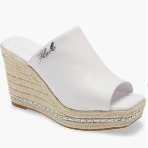 Karl Lagerfeld Paris Espadrille Wedge Sandal in White Size 8.5